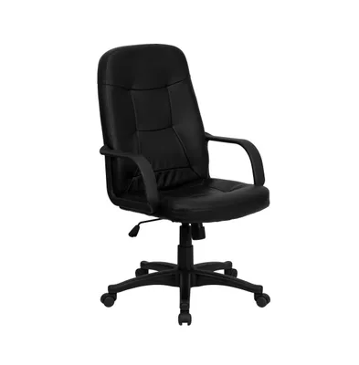 Emma+Oliver High Back Glove Vinyl Executive Swivel Office Chair With Arms