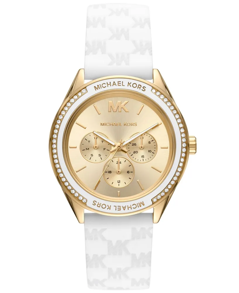 Michael Kors Women's Jessa Multifunction White Silicone Watch 40mm