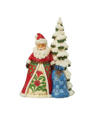 Jim Shore Santa Next to Tree with Toy Bag