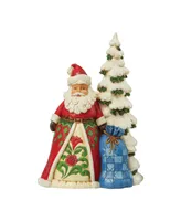 Jim Shore Santa Next to Tree with Toy Bag
