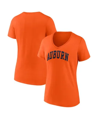 Women's Fanatics Orange Auburn Tigers Basic Arch V-Neck T-shirt