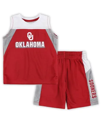 Toddler Boys and Girls Colosseum Crimson Oklahoma Sooners Ozone Tank Top Shorts Set