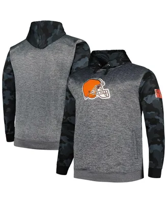 Men's Fanatics Heather Charcoal Cleveland Browns Big and Tall Camo Pullover Hoodie