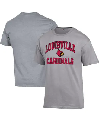 Men's Champion Heather Gray Louisville Cardinals High Motor T-shirt