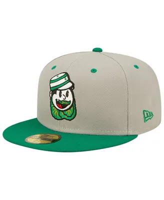 Men's New Era Gray, Green Down East Wood Ducks Kinston Collard Greens Theme Night 59FIFTY Fitted Hat