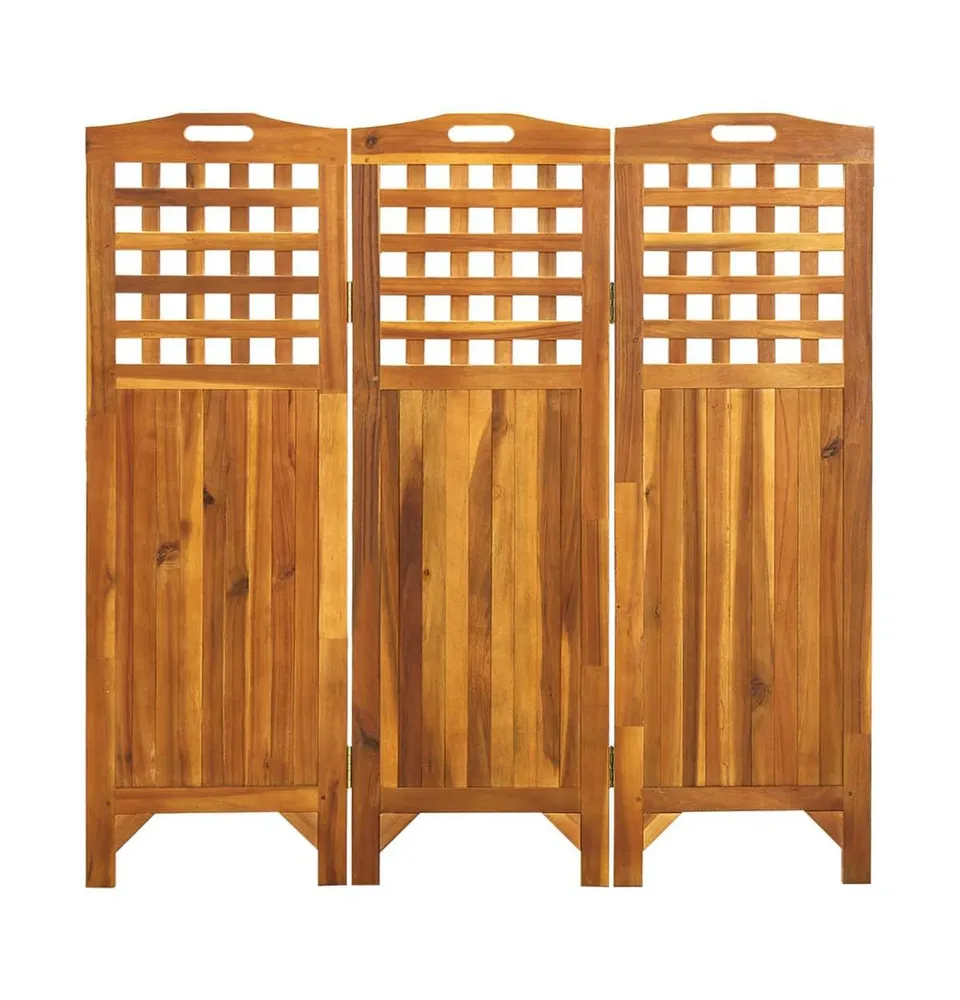 vidaXL 3-Panel Room Divider 47.6"x0.8"x47.2" Solid Acacia Wood