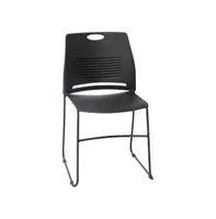 Emma+Oliver Arcana Series Heavy Duty 660 Lb. Capacity Ergonomic Polypropylene Stack Chair With Perforated Back And Steel Sled Base