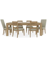 Davie Rectangle Dining 7pc Set (Table + 2 Upholstered Chair + 4 Ladder Side Chair)