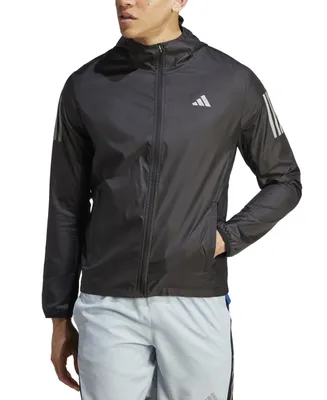 adidas Men's Slim-Fit Own The Run Zip-Front Hooded Track Jacket
