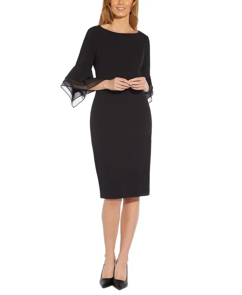 Adrianna Papell Women's Tiered-Cuff 3/4-Sleeve Sheath Dress