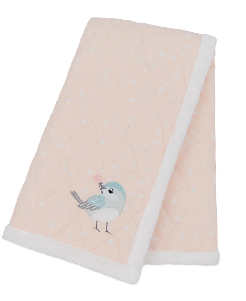 Living Textiles Baby Girls Bird Jersey Sherpa Blanket