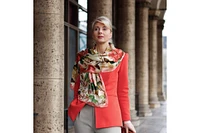 Rosa - Long Satin Silk Scarf for Women - Peach