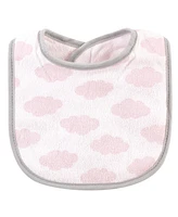 Hudson Baby Infant Girl Cotton Terry Bib and Burp Cloth Set 5pk, Dreamer, One Size