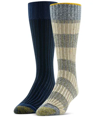 Gold Toe Men's 2-Pk. Block Stripe Crew Socks