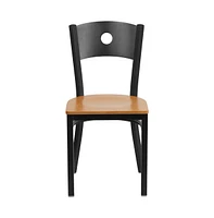 Emma+Oliver Circle Back Metal Restaurant Dining Chair