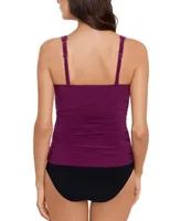 Magicsuit Womens Solids Dani Tankini Top Shirred Bikini Bottoms