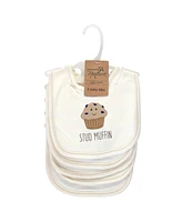 Touched by Nature Unisex Baby Organic Cotton Bibs 5pk, Muffin, One Size