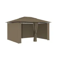 vidaXL Garden Marquee with Curtains 13.1'x9.8' Taupe 0.6 oz/ft²