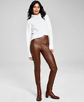 And Now This Women's Seamfront Faux-Leather Leggings