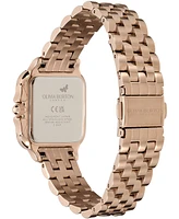 Olivia Burton Women's Soft Square Carnation Gold-Tone Stainless Steel Bracelet Watch 28mm