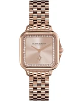 Olivia Burton Women's Soft Square Carnation Gold-Tone Stainless Steel Bracelet Watch 28mm