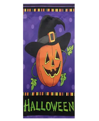 Happy Halloween Pumpkin in A Witch Hat Outdoor House Flag, 28" x 40"