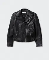 Mango Women's Leather Biker Jacket