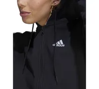 adidas Women's 3-Stripe Cotton Fleece Full-Zip Hoodie Sweatshirt