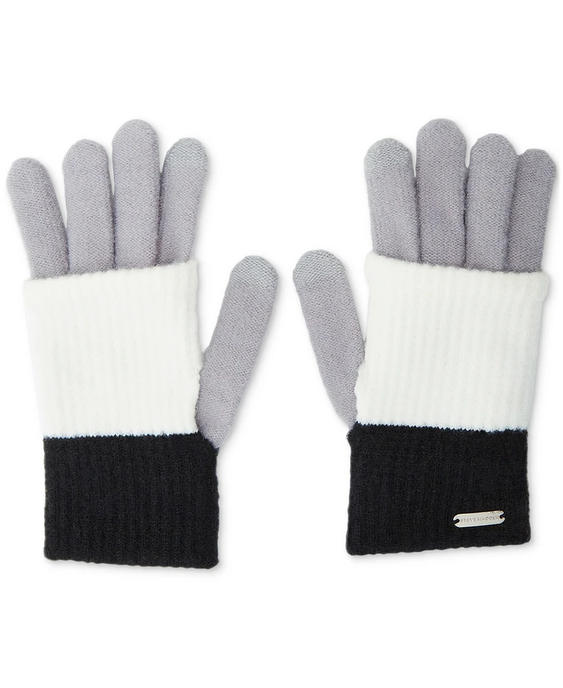 Steve Madden Women's Color-Blocked Long Cuff Magic Gloves