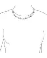 Bling Jewelry Classic Smooth 10MM Black White Grey Tri Multi Color Hand Knotted Simulated Pearl Strand Necklace 18 Inches