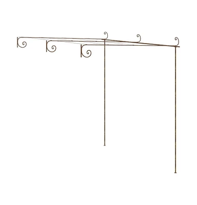 vidaXL Garden Pergola Antique Brown 9.8'x9.8'x8.2' Iron