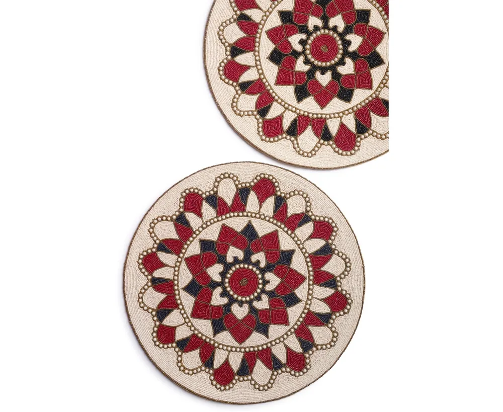 Claremont Beaded Placemats, Set of 2