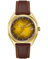 Bulova Men's Classic Jet Star Brown Leather Strap Watch 40mm