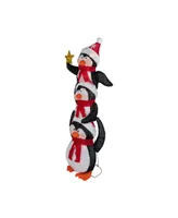 41" Lighted Stacked Penguin Family Outdoor Christmas Decoration