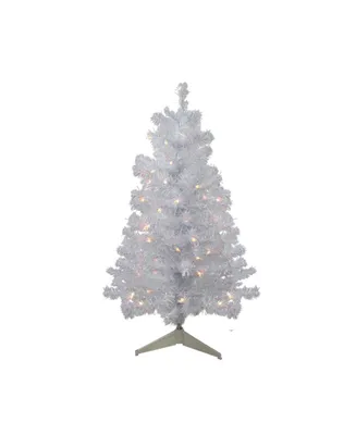 3' Pre-Lit Iridescent Pine Artificial Christmas Tree - Clear Lights