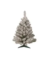 3' Pre-Lit Heavily Flocked Madison Pine Medium Artificial Christmas Tree with Clear Lights