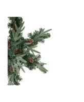 32" Pre-Lit Artificial Mixed Pine and Pine Cone Christmas Snowflake Wreath