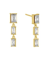 And Now This Clear Crystal Triple Stone Drop Earring