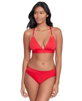 Lauren Ralph Lauren Womens Toggle V Neck Bikini Top Classic Band Hipster Bikini Bottoms