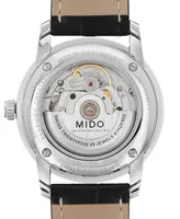 Mido Men's Swiss Automatic Baroncelli Black Leather Strap Watch 38mm