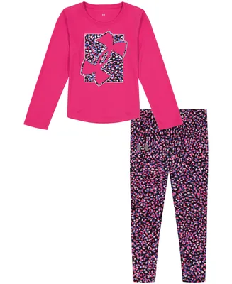 Under Armour Little Girls Abstract Brush Zip-Up Hoodie and Leggings Set