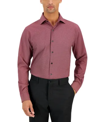 Alfani Men's Slim-Fit 4-Way Stretch Dashes Geo Print Dress Shirt