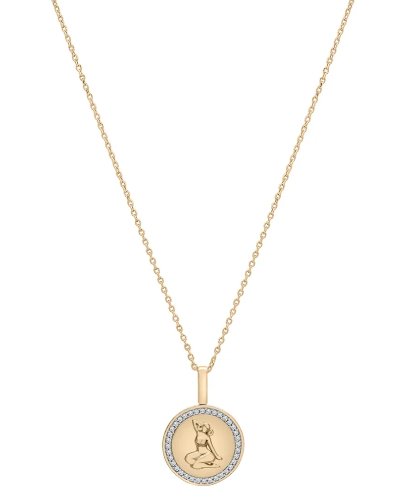 Audrey by Aurate Diamond Aries Disc 18" Pendant Necklace (1/10 ct. t.w.) in Gold Vermeil, Created for Macy's