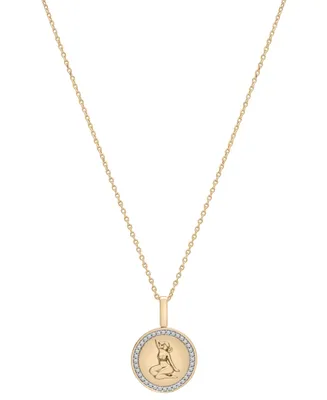 Audrey by Aurate Diamond Aries Disc 18" Pendant Necklace (1/10 ct. t.w.) in Gold Vermeil, Created for Macy's