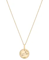 Audrey by Aurate Diamond Leo Disc 18" Pendant Necklace (1/10 ct. t.w.) in Gold Vermeil, Created for Macy's