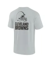 Men's and Women's Fanatics Signature Gray Cleveland Browns Super Soft Short Sleeve T-shirt