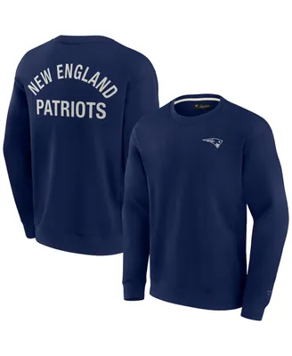 Men's and Women's Fanatics Signature Navy New England Patriots Super Soft Pullover Crew Sweatshirt