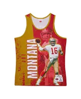 Men's Mitchell & Ness Joe Montana Scarlet San Francisco 49ers 1989 Player Burst Tank Top