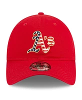 Men's New Era Red Oakland Athletics 2023 Fourth of July 9TWENTY Adjustable Hat