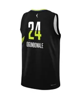 Big Boys and Girls Nike Arike Ogunbowale Black Dallas Wings Victory Player Jersey - Rebel Edition